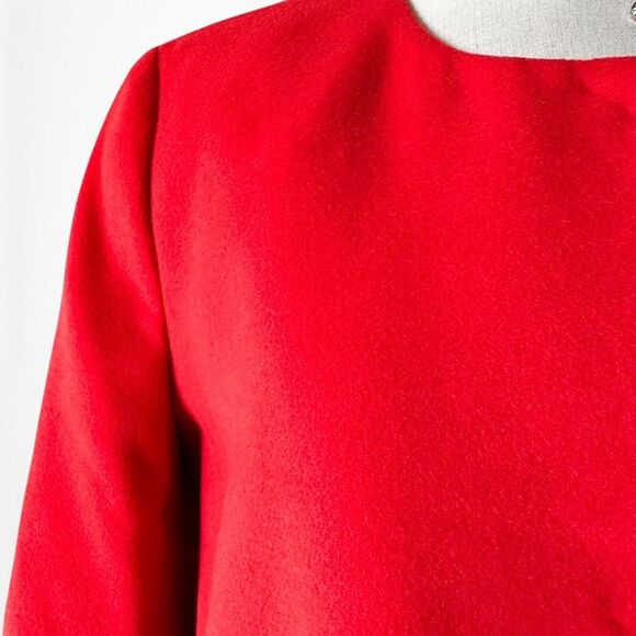 Vintage Y2K Orange Red Padded Shoulder Oversized Long Blazer Jacket Size S/M - Picture 5 of 6